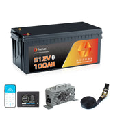 Techex 48V Lithium Battery 100Ah for Golf Cart, 200A BMS, Touch Screen & Mobile APP, with 58.4V 18A Charger, Low Temp Cut Off, Max 10.24kW Power Output for EZ GO, Club Car, Yamaha Golf Cart