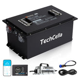 TechCella 36V 105Ah Lithium Battery for Golf Cart, 200A BMS, Touch Screen & Mobile APP, with 43.8V 25A Charger, Low Temp Cut Off, Max 7.68kW Power Output for EZ GO, Club Car, Yamaha Golf Cart