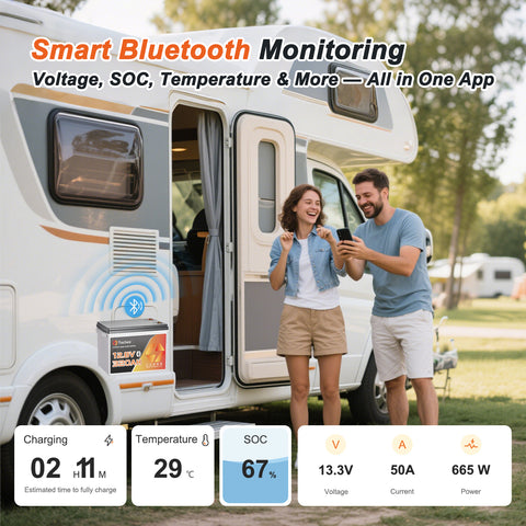 Techex 12V 320Ah LiFePO4 Battery, 200A BMS, Built-in Bluetooth, Low Temp Cut Off, Deep Cycle for RV, Solar, Camping, Off Grid, Trolling Motor, Boat