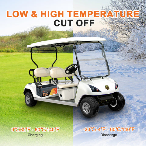 Techex 36V Lithium Golf Cart Battery 105Ah, 200A BMS, Bluetooth/LCD Display, with 43.8V 25A Charger, Low Temp Cut Off, Max 7.68kW Power Output for EZ GO, Club Car, Yamaha Golf Cart