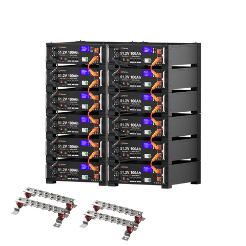 Techex 48V 100Ah LiFePO4 Battery, 100A BMS with Inverter Communication, 3U Rack-Mount, Smart Display & Bluetooth, 6000+ Cycles, Max. 5.12kW Power Output for Off-Grid, Solar System, Backup