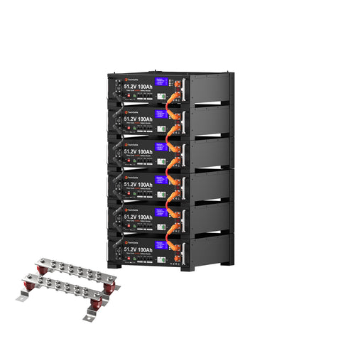 TechCella 48V 100Ah LiFePO4 Battery, 100A BMS with Inverter Communication, 3U Rack-Mount, Smart Display & Bluetooth, 6000+ Cycles, Max. 5.12kW Power Output for Off-Grid, Solar System, Backup