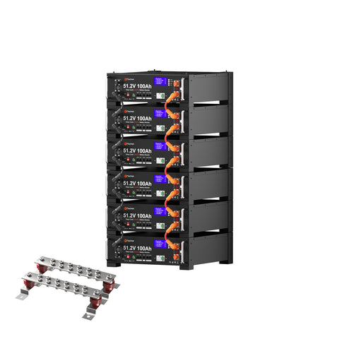 Techex 48V 100Ah LiFePO4 Battery, 100A BMS with Inverter Communication, 3U Rack-Mount, Smart Display & Bluetooth, 6000+ Cycles, Max. 5.12kW Power Output for Off-Grid, Solar System, Backup