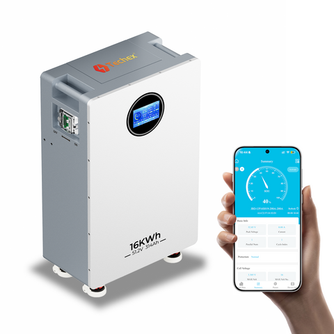 Techex 51.2V 314Ah LiFePO4 Lithium Battery Floor Standing, 16kWh | Bluetooth & WiFi | Fire-suppression